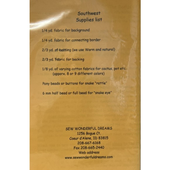 Vintage ©2009 - Sew Wonderful Dreams - Paper Pieced Wall Hanging Pattern - Picture 2 of 2